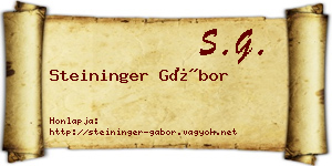 Steininger Gábor névjegykártya